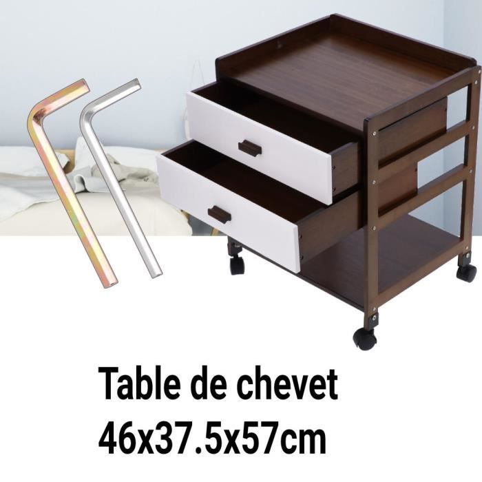 Table De Chevet Bambou Réglable Hauteur 44-78 Cm - Commode Multifonction, Petit Meuble Salon - 7