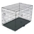 Cage de transport pliante pour chien 122 x 74.5 x 80.5cm avec Plateau Noir-1
