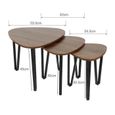 JEOBEST® Table basse gigogne, Style industriel,  Pied en métal noir-1