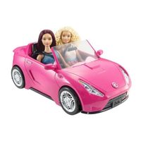 Voiture Cabriolet Barbie Rose – Décapotable Pour Poupée Avec 2 Sièges Noirs, Ceintures & Rétros Argentés – Jouet Enfant DVX59