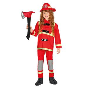 Costume de Pompier pour Enfant, DéGuisement Pompier Enfant, Deguisement Chef des Pompiers avec 8 pcs Accessoires, pour Carnaval L'éDucation Aux Exercices D'incendie Cosplay pour Garçons Filles 3-9 Ans