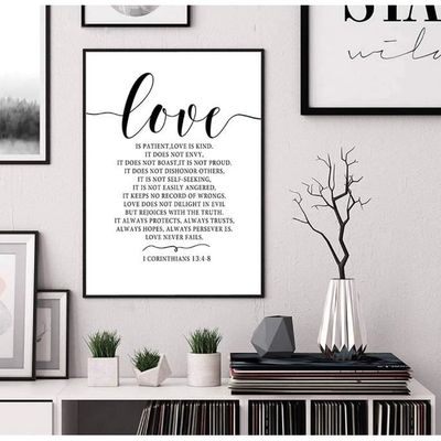 Noir Et Blanc Citation Amour Maison Tableau Decoration Murale Salon Impressions Sur Toile Poster 50x70cm Sans Cadre Cdiscount Maison