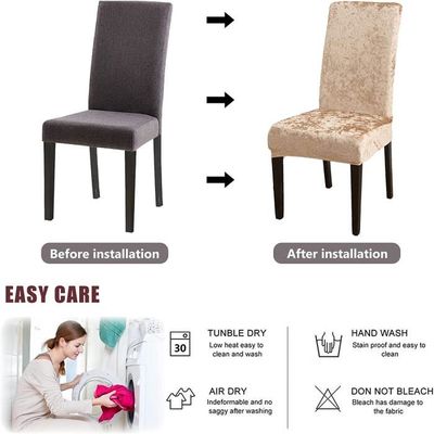 Housses De Chaise En Velours Jacquard IQUE Dex, Housse De Chaise, Salle à Manger, Ensemble De 1