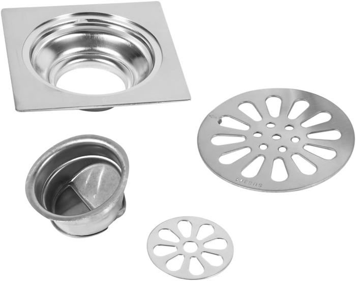 Côté de 30 cm - Drain de sol en acier inoxydable 304, Anti odeur, salle
