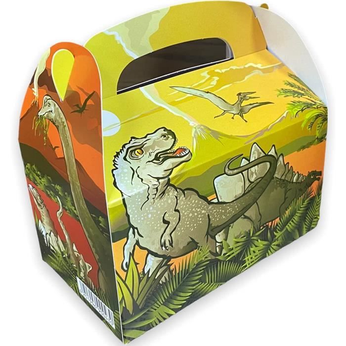 Lot de 12 boîtes cadeaux - Anniversaire dinosaure - Recyclable