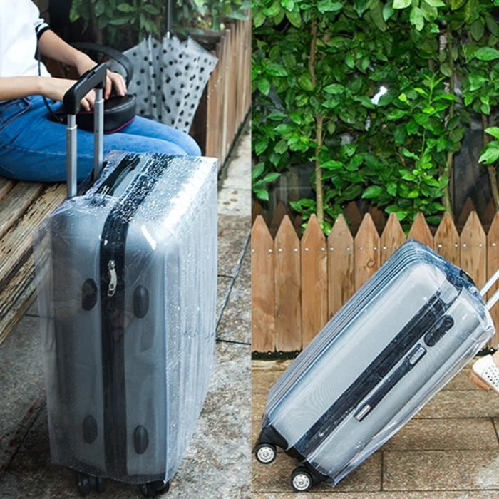 Housse pour valise,Sac de rangement de voyage Transparent étanche,pochette  Portable à fermeture éclair,sac - Clair[D2431]