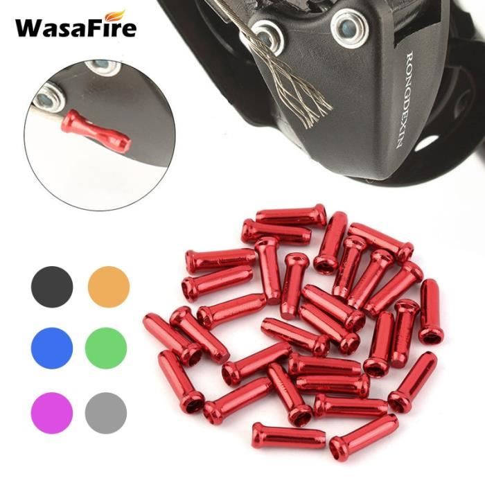 EMagTech 16 Embouts Câble Frein/Vitesse | Alliage Aluminium 4/5 Mm | VTT, Route | Noir, Rouge, Bleu, Vert