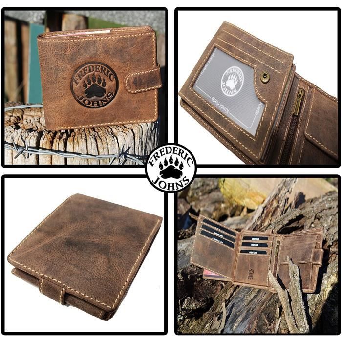 Portefeuille En Cuir Vintage KERN-LIEBERS - Porte-monnaie Authentique Occasion