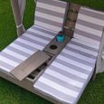 KidKraft - Double chaise longue en bois pour enfant avec auvent - Gris-2