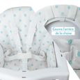 Housse d'assise pour chaise haute bébé enfant gamme Délice - Pois bleus - Monsieur Bébé-2