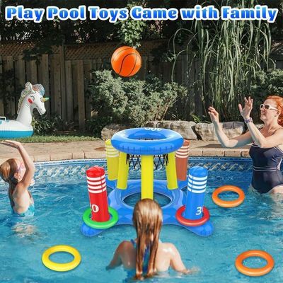Cerceau De Basket-Ball Flottant Piscine Gonflable Avec Ballon - Jeu Aquatique Été Jeu Gonflable Aquatique