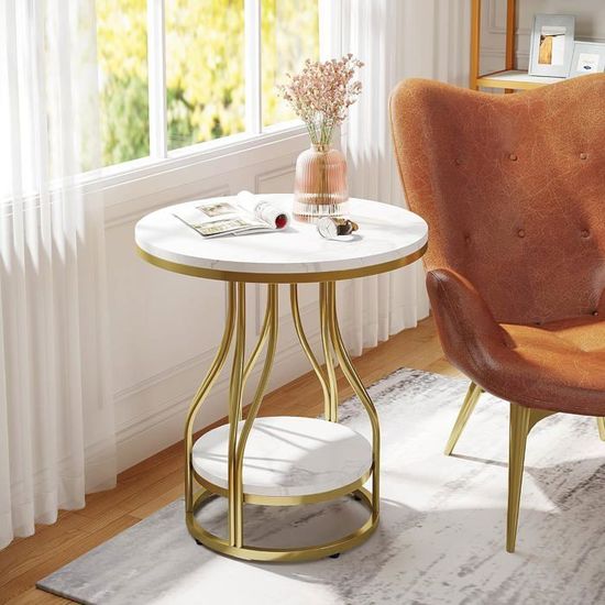 Table D'appoint étroite Tribesigns - étagère Basse, Couleur Bois Naturel - 2