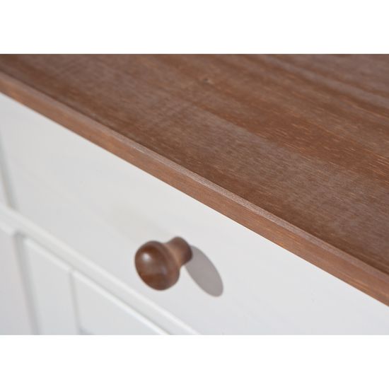 Commode 2 Portes Inter Link Pepeto 2TW - Chêne Artisan Et Blanc - 77x30x76 Cm - Rangement Salon, Chambre - Bois Composite, Facile à Nettoyer