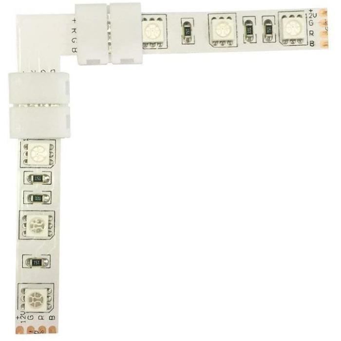 LITAELEK 5pcs Connecteur d'angle de Bande LED 4 Pin Ruban LED à 4 Broches  Connecteur