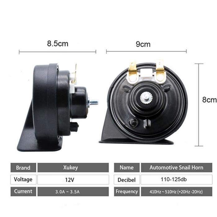 Klaxon Universel FreeTec 12V - Double Trompette 110 DB - 2 Sons Puissants Pour Voiture - Installation Facile