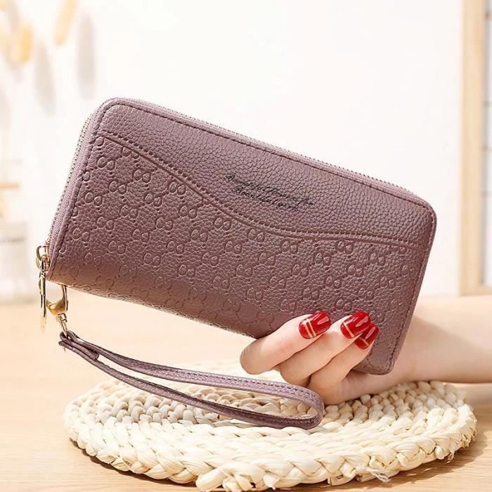 Portefeuille Femme en Cuir PU anti d magn tisation RFID Double
