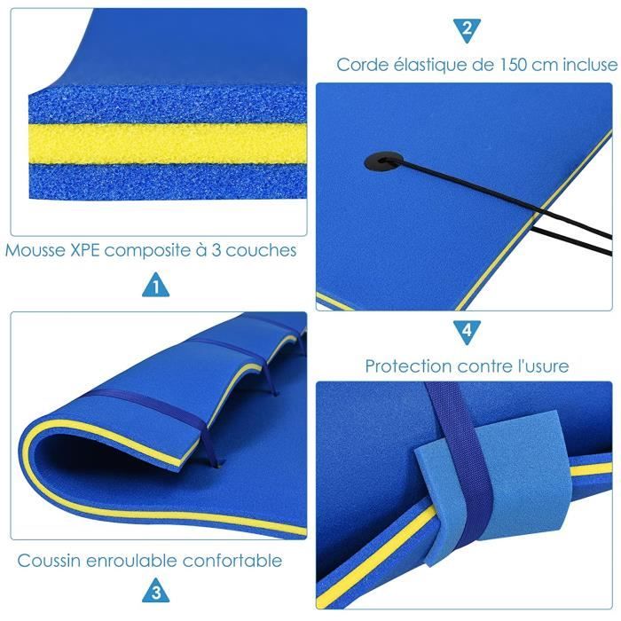 Wanan Tapis Flottant, Mousse XPE Résistante à La Déchirure à 3 Couches Tapis De Nenuphar Geant Pour Piscine De Loisirs Nautiques Convient A Plusieurs Utilisateurs Wnan1049