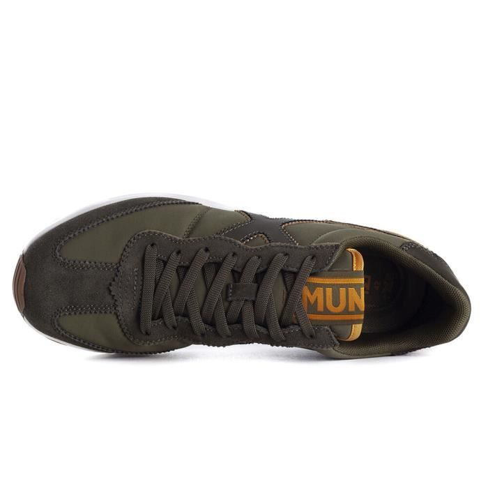Baskets Homme MUNICH Dynamo 53 Cuir Lacets Vert kaki Verde kaki Cdiscount Chaussures