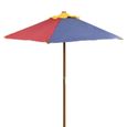 Table de pique-nique pour enfants - Bois-GXU - Avec parasol - Rouge-3