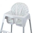 Housse d'assise pour chaise haute bébé enfant gamme Délice - Pois bleus - Monsieur Bébé-3