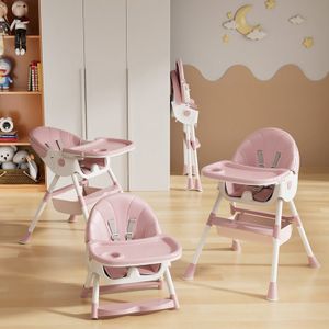 Chaise Haute Bébé 4 En 1 Pliable - Siège Réglable, Plateau Ajustable, De La Naissance à 10 Kg - 11