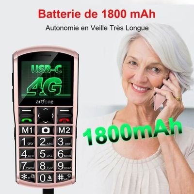 Easyfone T300 4G Téléphone Portable à Clapet Débloqué Pour Personnes âgées | Facile à Utiliser