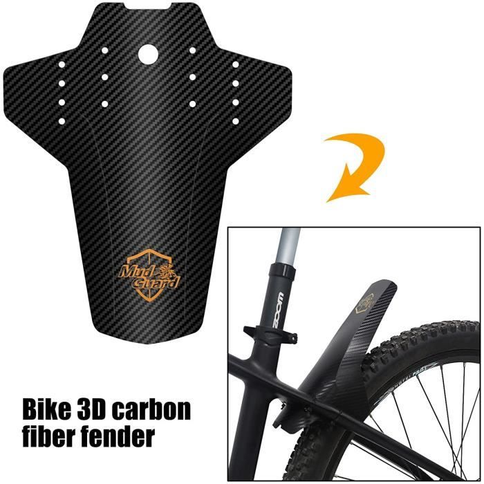 2 Pieces GardeBoue de VeloGarde Boue VTT PareBoue Velo Aile Avant et Arriere en Fibre de Carbone avec Attaches pour Bloquer l 7 Cdiscount Sport