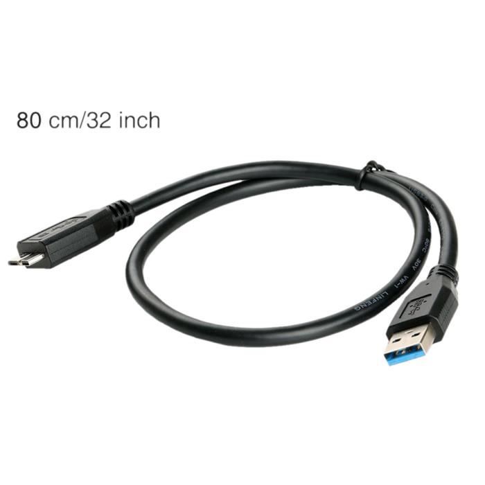 Câble pour Disque Dur 2m Nylon USB C-Micro USB 3.1 (USB 3.0), 5Gbit-s,  câble USB HDD, câble de données, câble de Chargement A855 - Cdiscount  Téléphonie