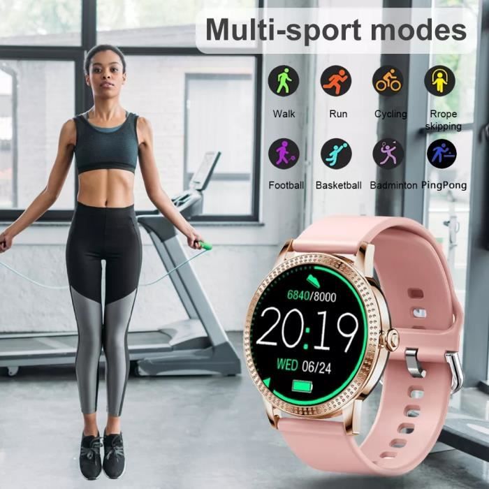 Montre Connectée Femme ZL73J - Écran HD, Tracker Fitness, étanche - Ronde