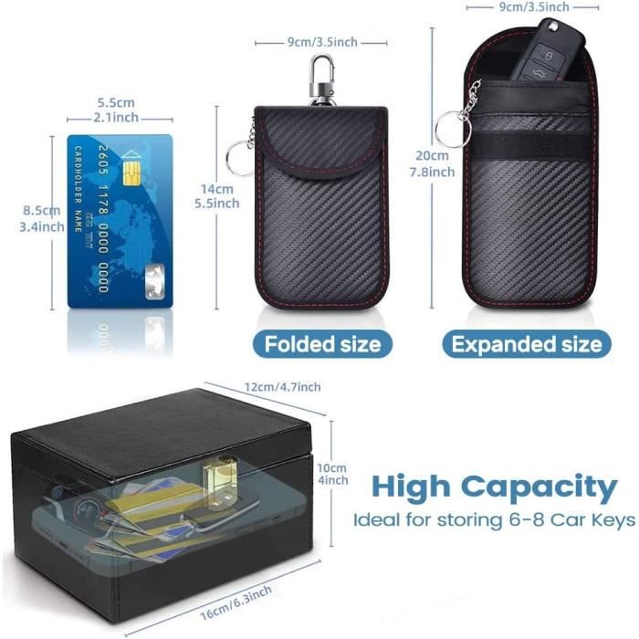 Boîte Anti RFID & Lot de 2 Etuis Anti RFID Clé Voiture Portable