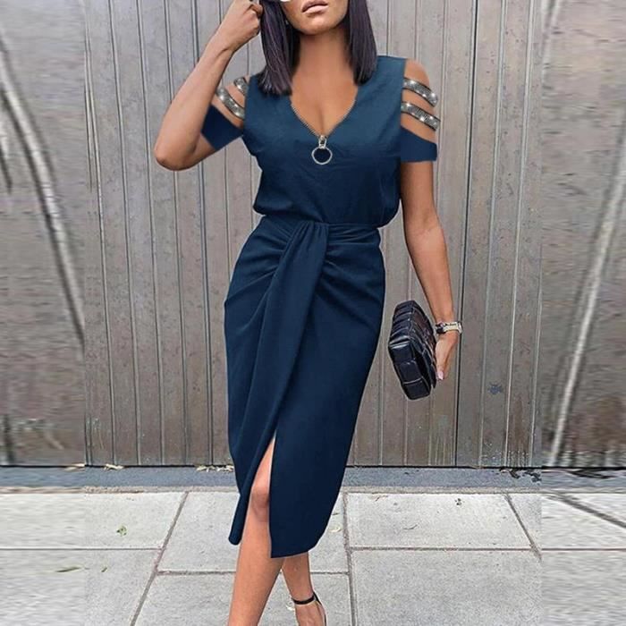 Robe longue demi manche discount
