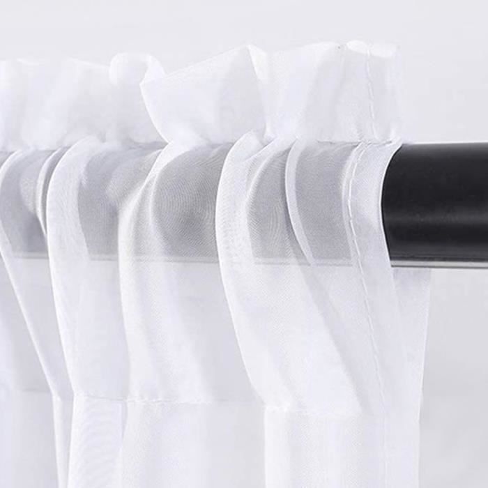 Rideaux Voilage Courts En Lin Effet Lumineux – Lot De 2, 85x76 Cm, Gris Foncé, Pour Petites Fenêtres De Cuisine, Salle De Bain