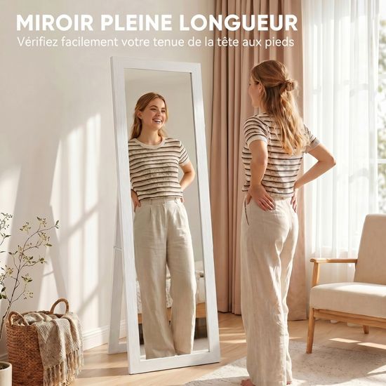 Miroir sur Pied Ovale, Grand Miroir avec Plateau en Bois, 4 Miroir sur Pied Ovale, Grand Miroir avec Plateau en Bois, 4