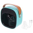 Climatiseur Portable Mini, Ventilateur de Table 2 en 1 avec Humidificateur d'Air, 3 Vitesses, Recharge USB, pour Chambre Bureau Voya