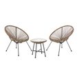 SVITA BALI ensemble de meubles de balcon lounge set Relax Egg-Chair design tressé marron 92257-0
