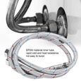 2 pcs  60 cm Flexible Ligne d'alimentation en eau Tuyaux chaud froid Connecteur de robinet en acier inoxydable(EU G3 - 8)-0