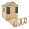 Maisonnette en bois - SOULET - Grace - Terrasse et banc pour enfants - Marron - 3 ans et plus-0