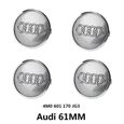 Lot de 4 centre de roue cache moyeu Remplacement pour Audi 61mm Gris 4M0 601 170 JG3-0