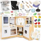 Cuisine Enfant en Bois - MAMABRUM - MAM171 KITCHEN - Interactive avec Éclairage LED - 50 Accessoires Inclus