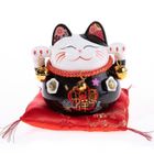 LA CHINEUSE Chat Porte-Bonheur Maneki Neko - Statuette En Porcelaine Blanche