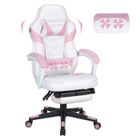 PULUOMIS Chaise gaming, Fauteuil gamer ergonomique, Fauteuil de bureau réglable, Support lombaire Massage, Repose-pied, Appui-tête
