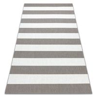 Tapis Moderne - SIZAL FLAT - Rayures blanc beige - 120x170 cm - Synthétique