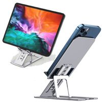 Support pour Tablette Smartphone Portable sur Bureau en Aluminium Silicone Super Fin Léger 6mm 108g Pliable Hauteur & Angle