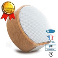 I® Haut-parleur sans fil Grain de bois Audio Haut-parleur Bluetooth sans fil Bluetooth Audio Subwoofer Cadeau Grain de bois blanc