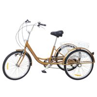 24 " 6 vitesses tricycle vélo à 3 roues tricycle adulte vélo croisière avec panier