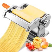Machine à Pâtes Manuelle, 3 Types de Pâtes, Machine à Pâtes Laminoir 9 D'épaisseurs Pour Tagliatelle, Spaghettis, Lasagnes