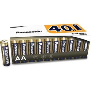 PILES Piles Alcaline - Batteries Pile Everyday Powe Aa Lr6 1.5 V Paquet 40 Dans Un Emballage Sans Plastique Une Énerg