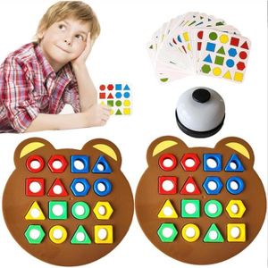 ASSEMBLAGE CONSTRUCTION Jeu de correspondance de formes - Montessori - Puzzle géométrique interactif - Couleur blanche