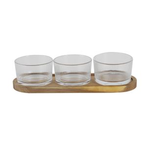 Bel ensemble de 6 coupelles en verre ARC, Ramequins au motif blé, Vintage - Arts de la table