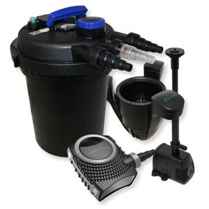 BASSIN D'EXTÉRIEUR Kit de filtration à pression bio 6 000l Stérilisateur Pompe de bassin Pompe de fontaine Ecumeur - 54500